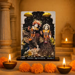 Radha Krishna Acrylic Car Dashboard Frame – UV Printed 4×6 Inch Spiritual Dashboard Decor