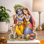 Radha Krishna Divine Tabletop Stand – Premium Spiritual Décor (7×10 Inch) | Love Craft Gifts