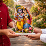 Radha Krishna Divine Tabletop Stand – Premium Spiritual Décor (7×10 Inch) | Love Craft Gifts