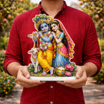 Radha Krishna Divine Tabletop Stand – Premium Spiritual Décor (7×10 Inch) | Love Craft Gifts