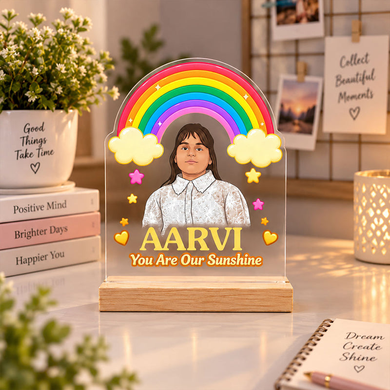 Rainbow Theme Kids Photo Plaque with Name | Love Craft Gifts™