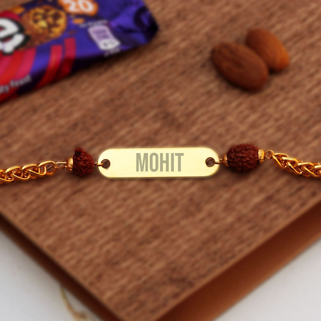 Rudraksha Name Bracelet Best Gift for Brother