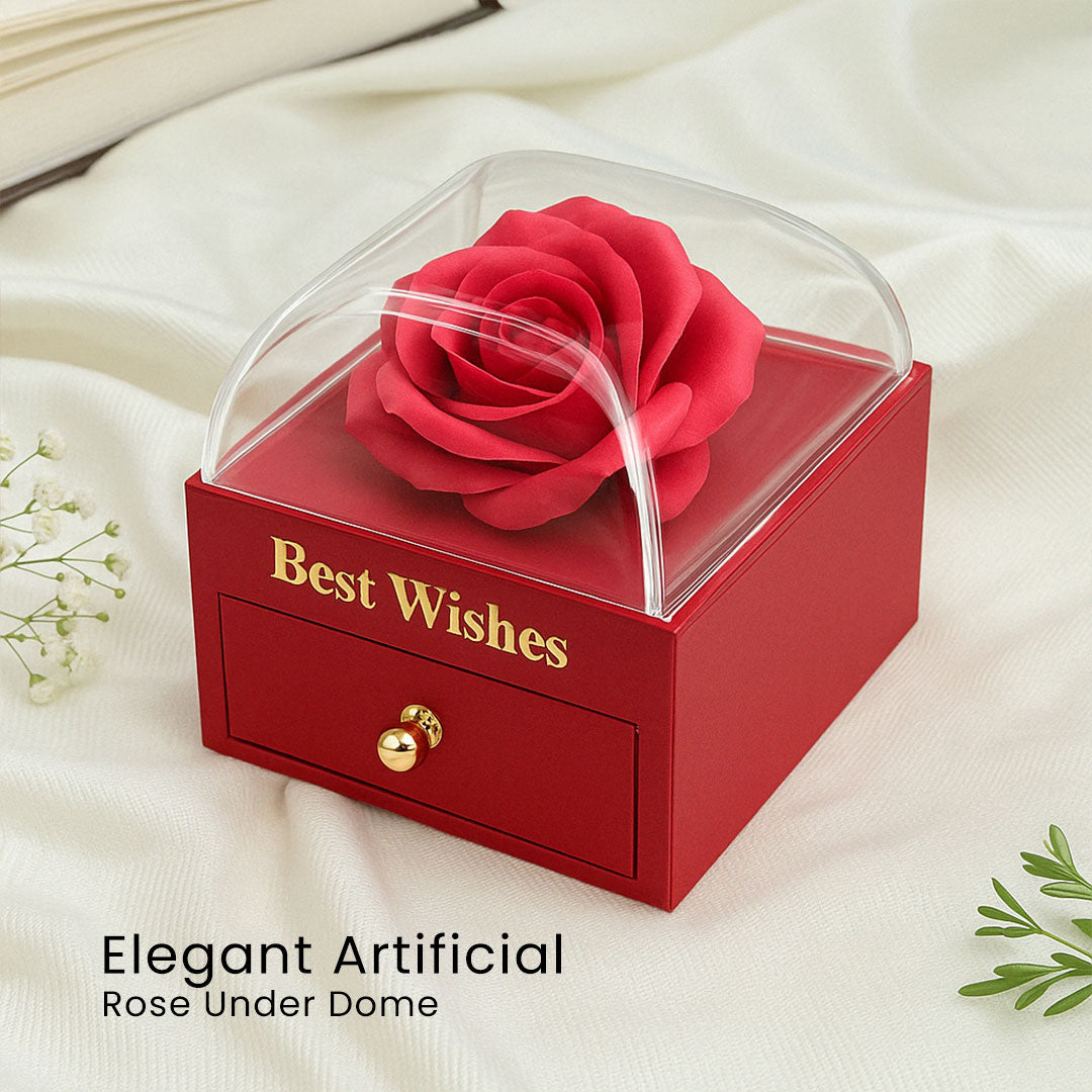 Luxury Red Gift Box with Drawer – Premium Rose Top & Best Wishes Text| Love Craft Gifts