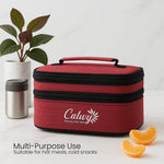 3-Container Stainless Steel Lunch Box with Leak-Proof Lids and Carry Pouch – Ideal for Office and School Use | Love Craft Gifts