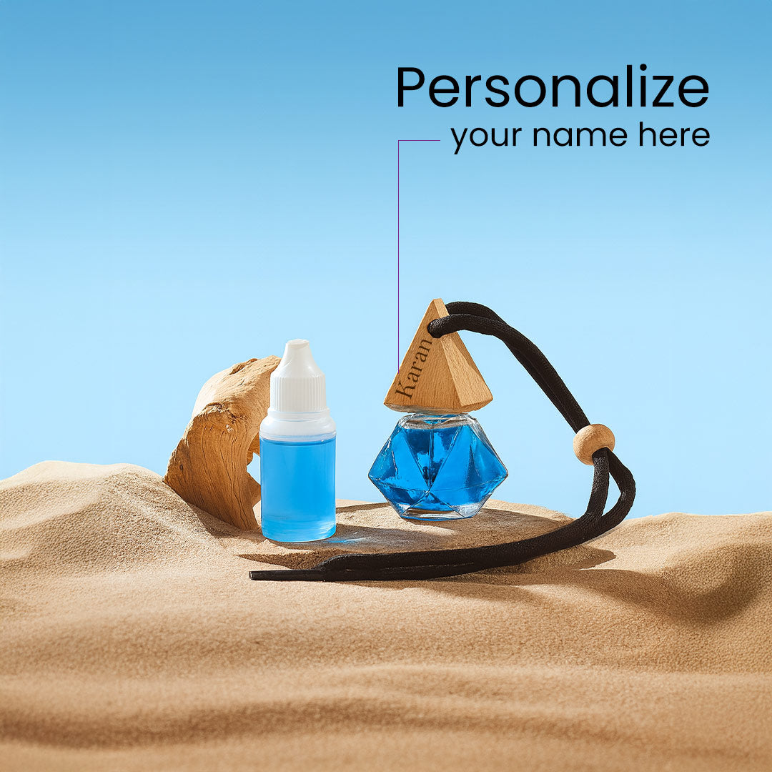 Diamond Shape Customized Car Hanging Perfume Bottle with Name | Love Craft Gifts