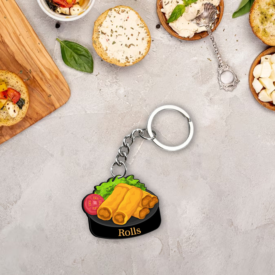 Customized Indian Food Keychain With Name | Love Craft Gifts