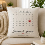 Personalized Couple Anniversary Date Cushion Cover | Custom Names & Special Date Pillow Gift for Couples - 10x10" | Love Craft Gifts™