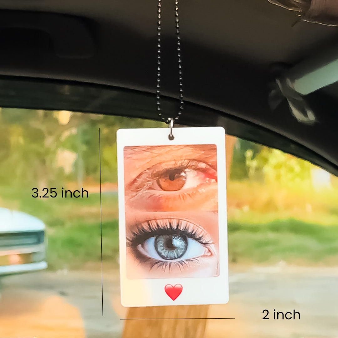 Couple Eye Car Hanger (2×3" – Custom Eye Photo)| Love Craft Gifts