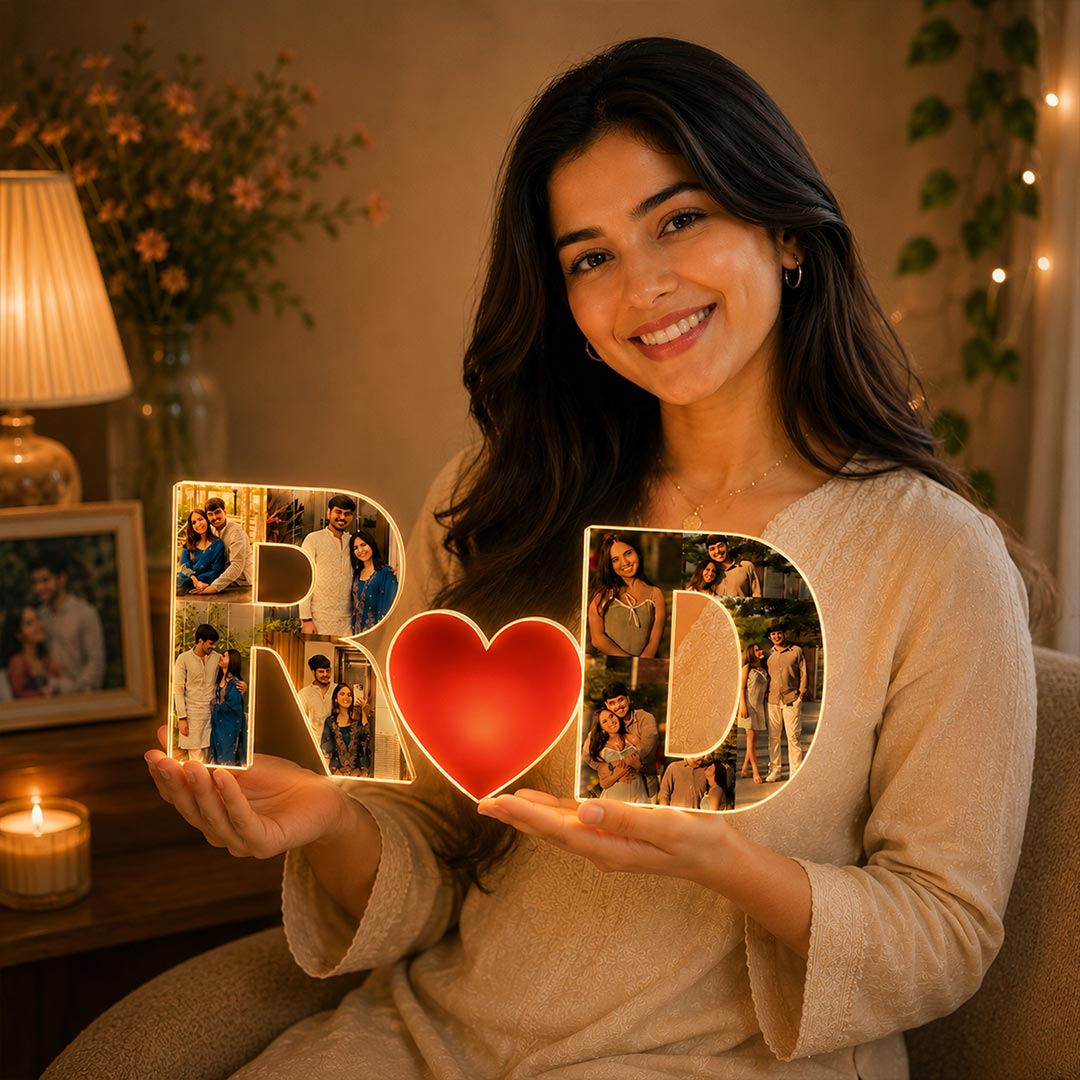 Personalized Couple LED Photo Lamp 10x4" | Romantic Table Top Gift | Love Craft Gifts™