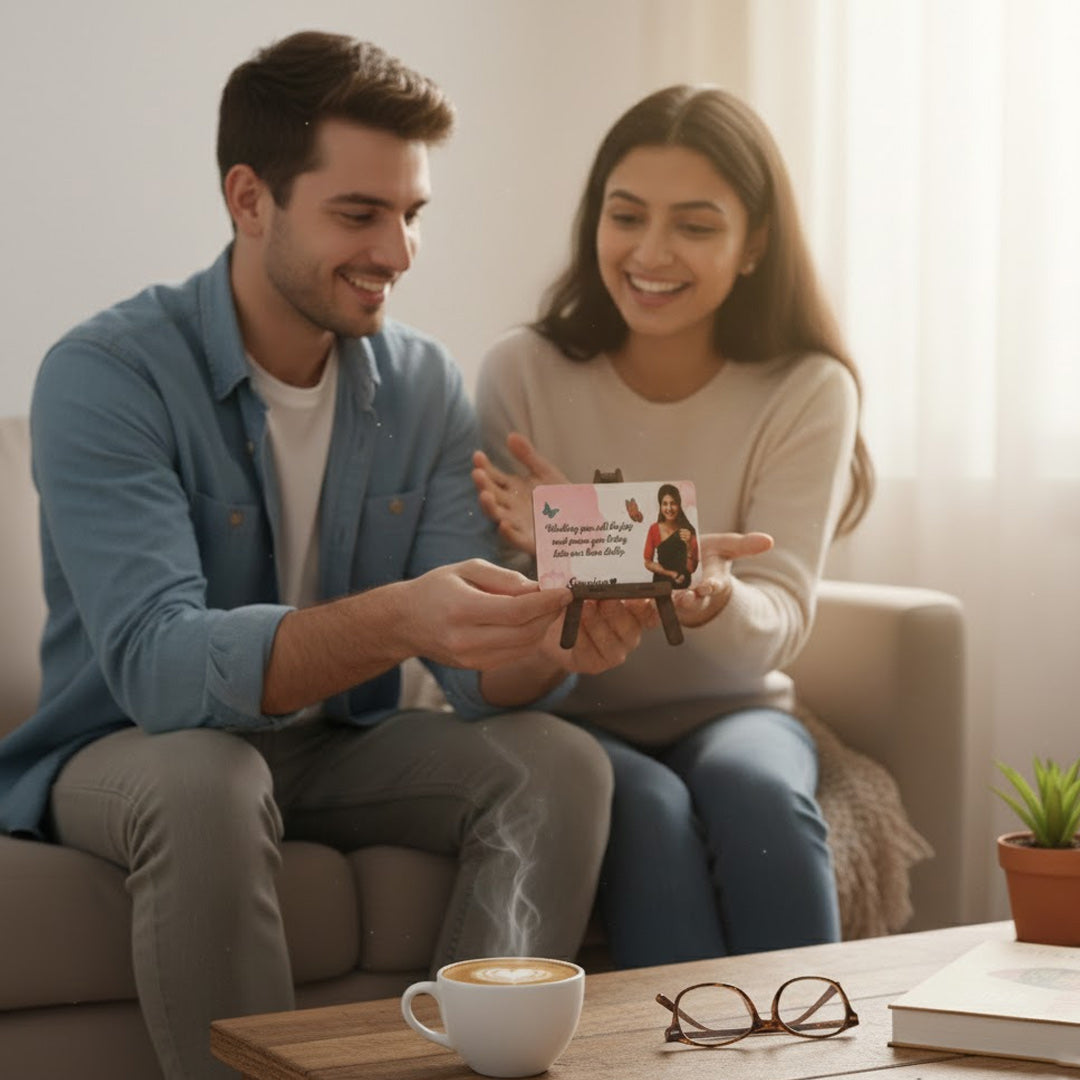 Personalized Photo & Message Mini Table Stand (7×4 Inch) | Love Craft Gifts