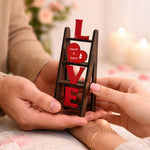 Personalized Love Ladder Couple Name Showpiece – Custom Romantic Wooden Table Top Gift (8 Inch) | Love Craft Gifts