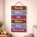 Family Quote Wooden Hanging Wall Décor – Inspirational Multi Panel Wall Hanging (16×8 Inch) | Love Craft Gifts