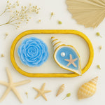Ocean Theme Decorative Candle Set – Seashell & Floral Scented Wax Art in Tray | Love Craft Gifts