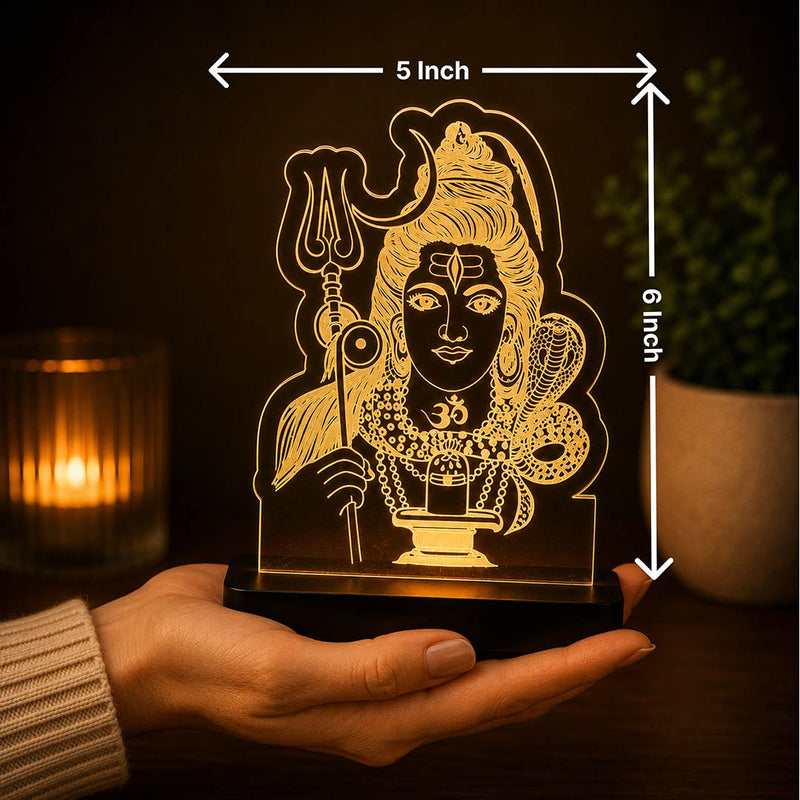 Lord Shiva LED Car Dashboard Lamp – Premium Acrylic Mahadev Dashboard Light for Car Interior, Home Temple Decor & Spiritual Gift | LoveCraftGifts™