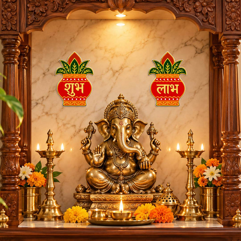 Shubh Labh Kalash Decorative Pair | Housewarming and New Home Gift | Love Craft Gifts™