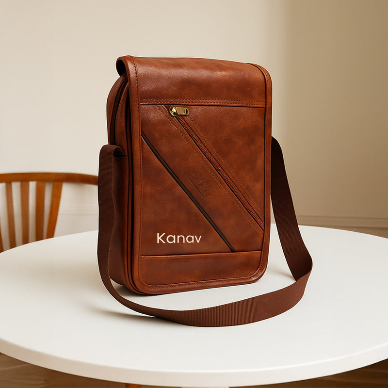 Personalized Unisex Side Bag – Custom Name Crossbody in Black & Brown | Love Craft Gifts