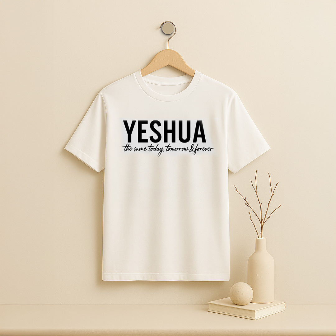 Yeshua Faith Quote T-Shirt – Christian Minimalist Typography Tee | Love Craft Gifts