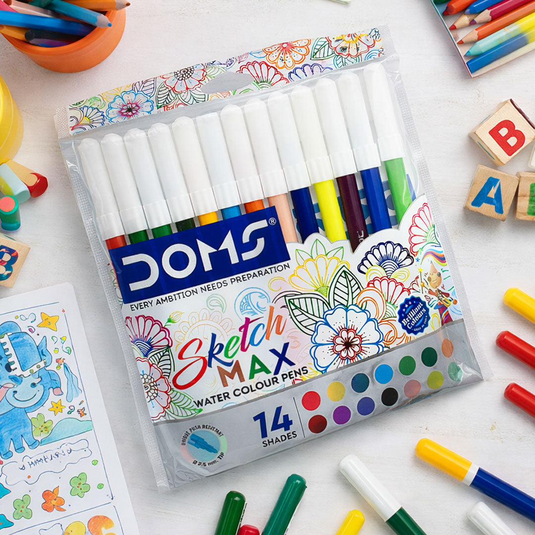 Personalized DOMS Sketch Max Water Colour Sketch Pens (14 Shades)