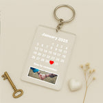 Custom Calendar Photo Keychain – Personalized Date Gift with Picture | Love Craft Gifts