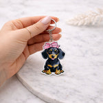 Cute Puppy Charm – Cartoon Dog Acrylic Keychain | Love Craft Gifts