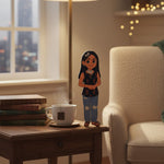 Personalized Illustrated Art Table Stand – 3×9" Custom Character Design | Love Craft Gifts