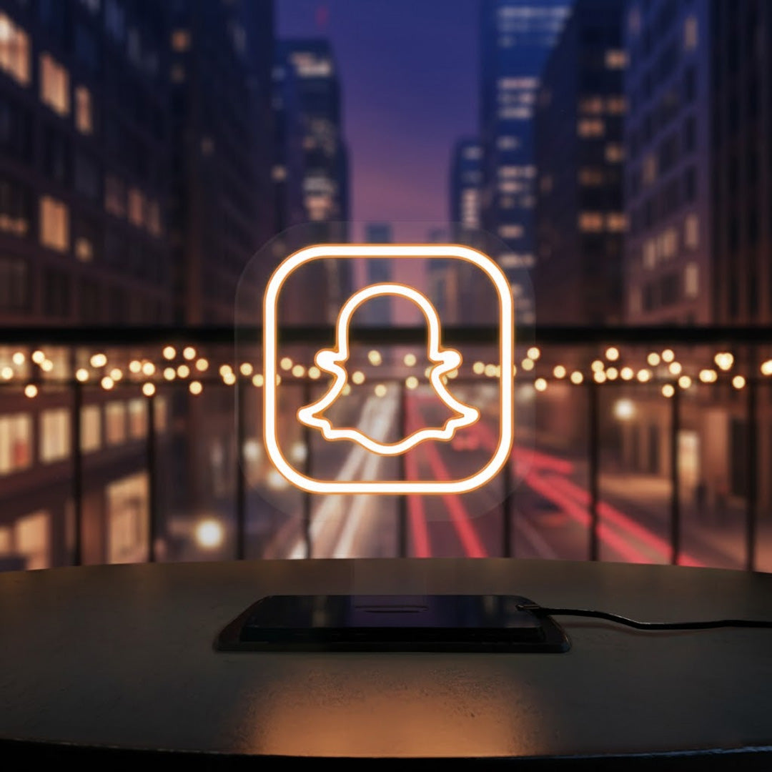 Snapchat Logo Neon LED Table Lamp | Neon LED Table Lamp | Love Craft Gifts