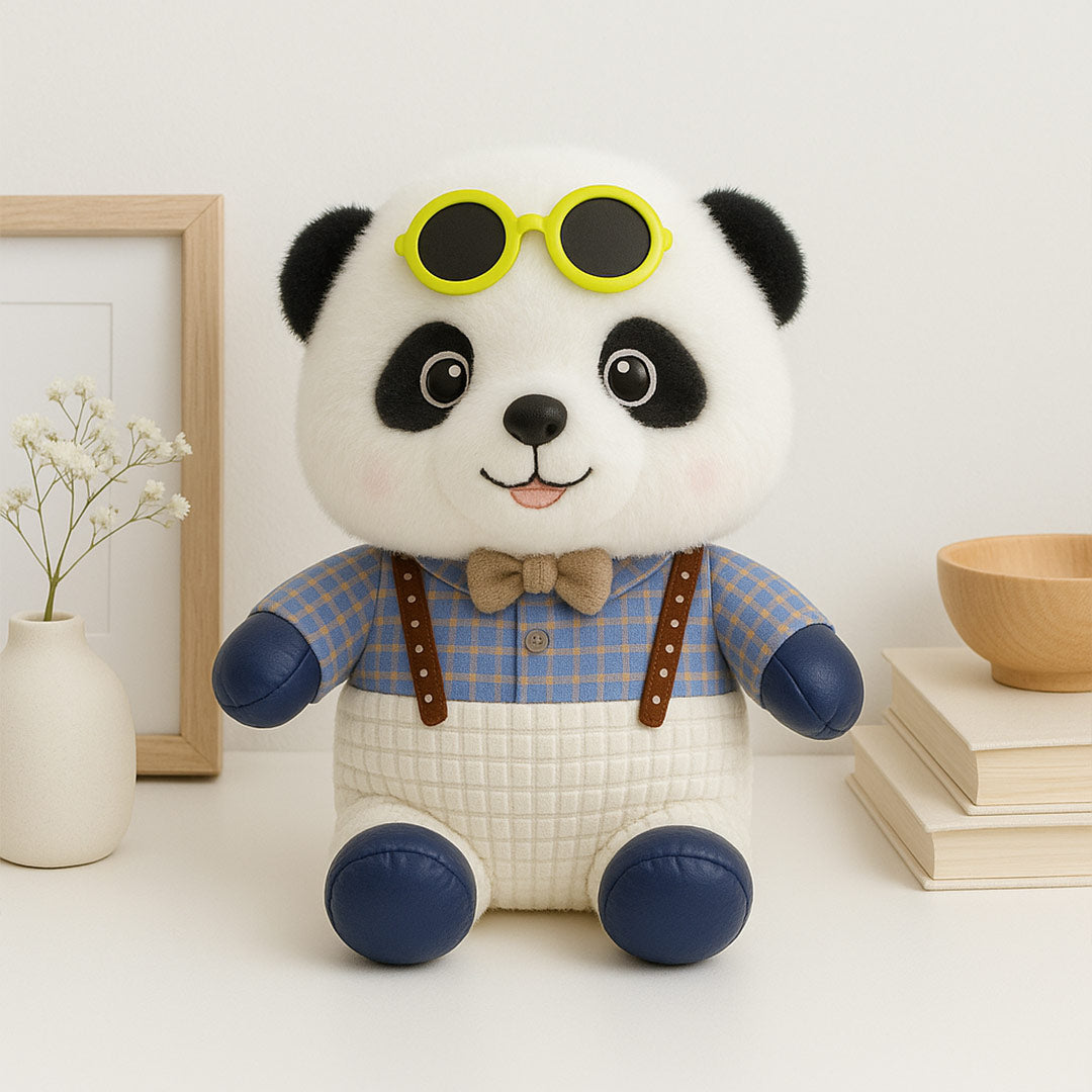 Cute Panda Plush Toy with Goggles – Soft & Dressed Teddy | Love Craft Gifts