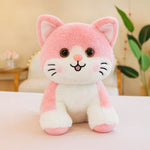 Cute Pink & White Cat Plush Toy | Love Craft Gifts
