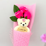 Personalized Teddy Bear with Roses Bouquet - Cute Valentine’s Day, Birthday & Anniversary Gift | Love Craft Gifts