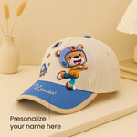 Custom Name Kids Cap with Frog Spinner – Playful Cartoon Hat for Toddlers | Love Craft Gifts