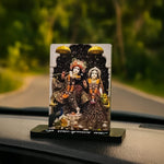 Radha Krishna Acrylic Car Dashboard Frame – UV Printed 4×6 Inch Spiritual Dashboard Decor