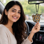 Personalized Ek Onkar Car Hanging with Custom Name | Spiritual Sikh Car Décor Gift for Men, Women & Family - 3x2.5" | Love Craft Gifts™