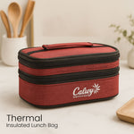 3-Container Stainless Steel Lunch Box with Leak-Proof Lids and Carry Pouch – Ideal for Office and School Use | Love Craft Gifts