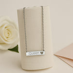 Custom Name Bar Necklace with Heart Cutout – Personalized Gift Jewelry | Love Craft Gifts