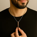 Custom Name Pendant Necklace – Personalized Vertical Bar Jewelry for Men & Women | Love Craft Gifts