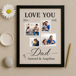 Personalized “Love You Dad” Photo Frame – Custom Name & Picture Collage Gift | Love Craft Gifts