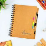 Personalized Spiral Notebook with Pen & Sticky Notes | Custom Name Engraved A5 Journal for Office, Study & Daily Planning - 7x5" | Love Craft Gifts™