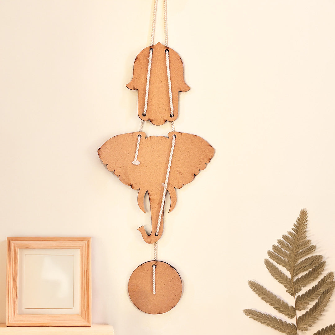 Decorative Elephant Evil Eye Wall Hanging (9x18") | Love Craft Gifts