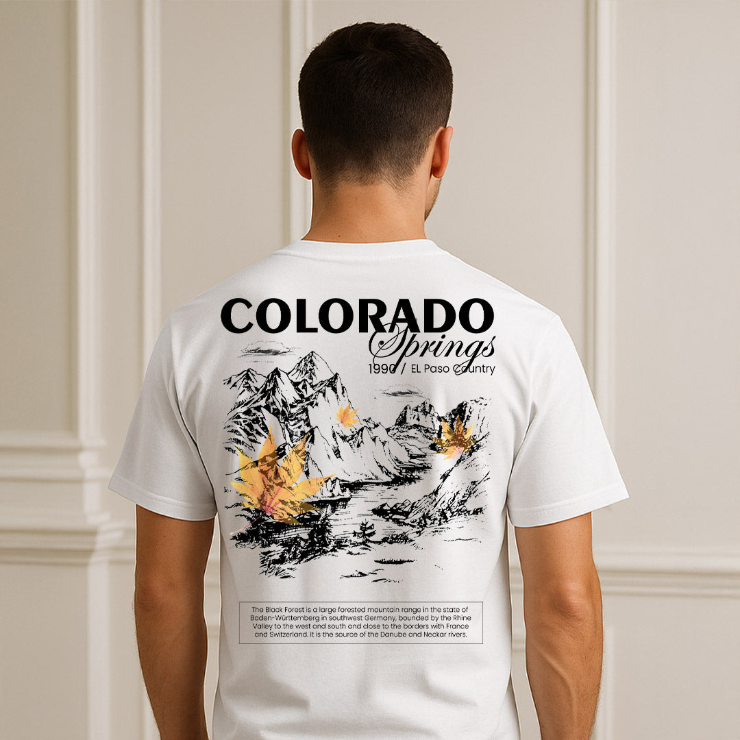 Colorado Springs Graphic T-Shirt – Nature-Inspired Back Print Tee | Love Craft Gifts
