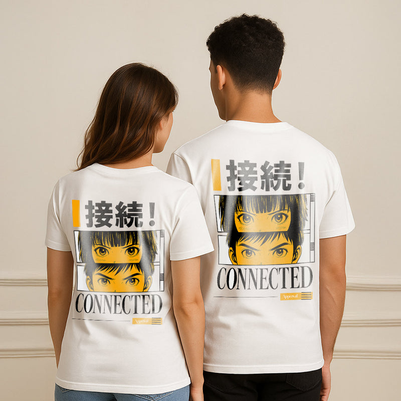 Connected Anime Back Print T-Shirt – Japanese Inspired Dual-Eye Graphic Tee | Love Craft Gifts
