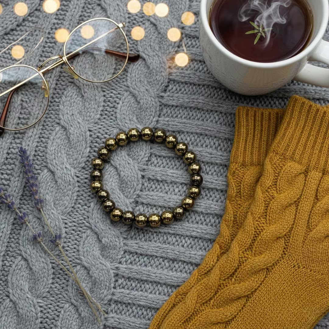 Astrotalk Raw Pyrite Bracelet – Certified Natural Crystal for Money, Confidence & Success | Love Craft Gifts