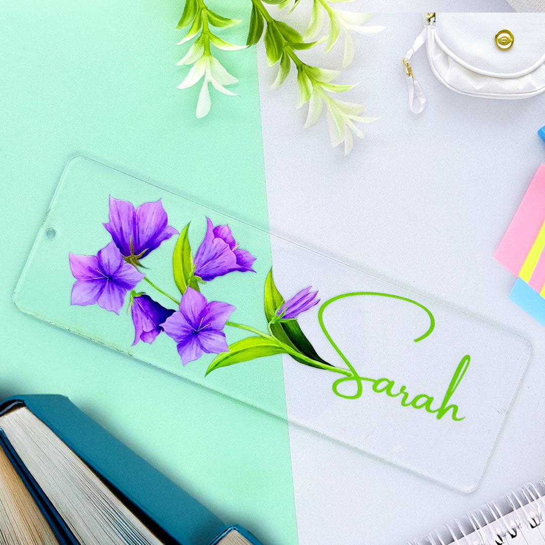 Personalized Transparent Plant Flower Bookmark - 5 pcs-2x6 inches