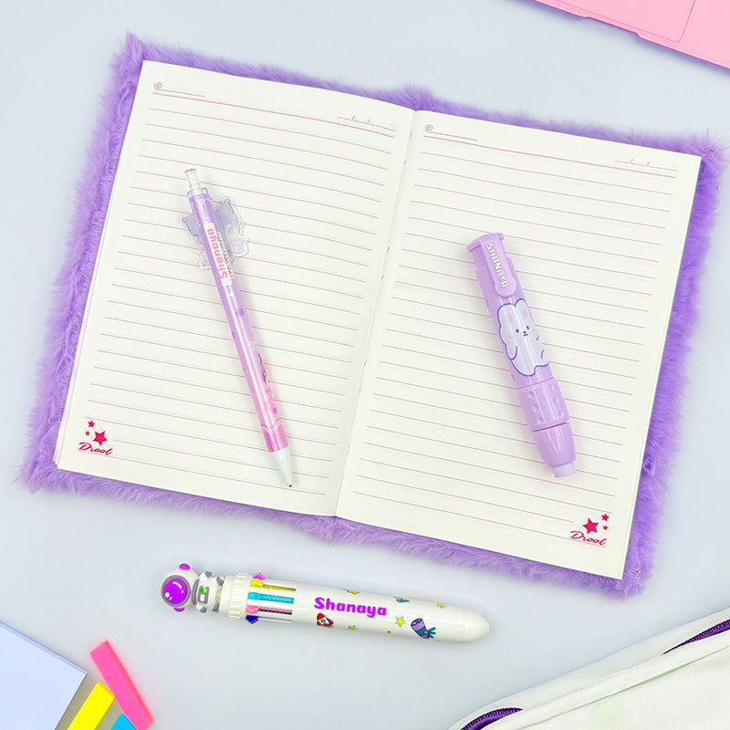 Personalized Kids Fur Kit Diary Combo - Kuromi Theme