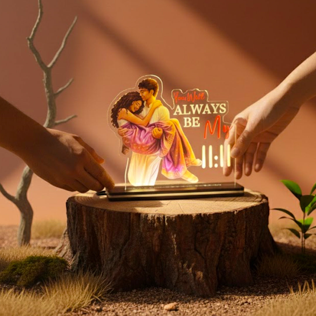 You’ll Always Be My Light – Personalized Couple Acrylic LED Lamp | Love Craft Gifts