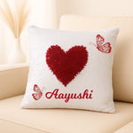 Personalized Love Sequin Cushion with Name | Love Craft Gifts