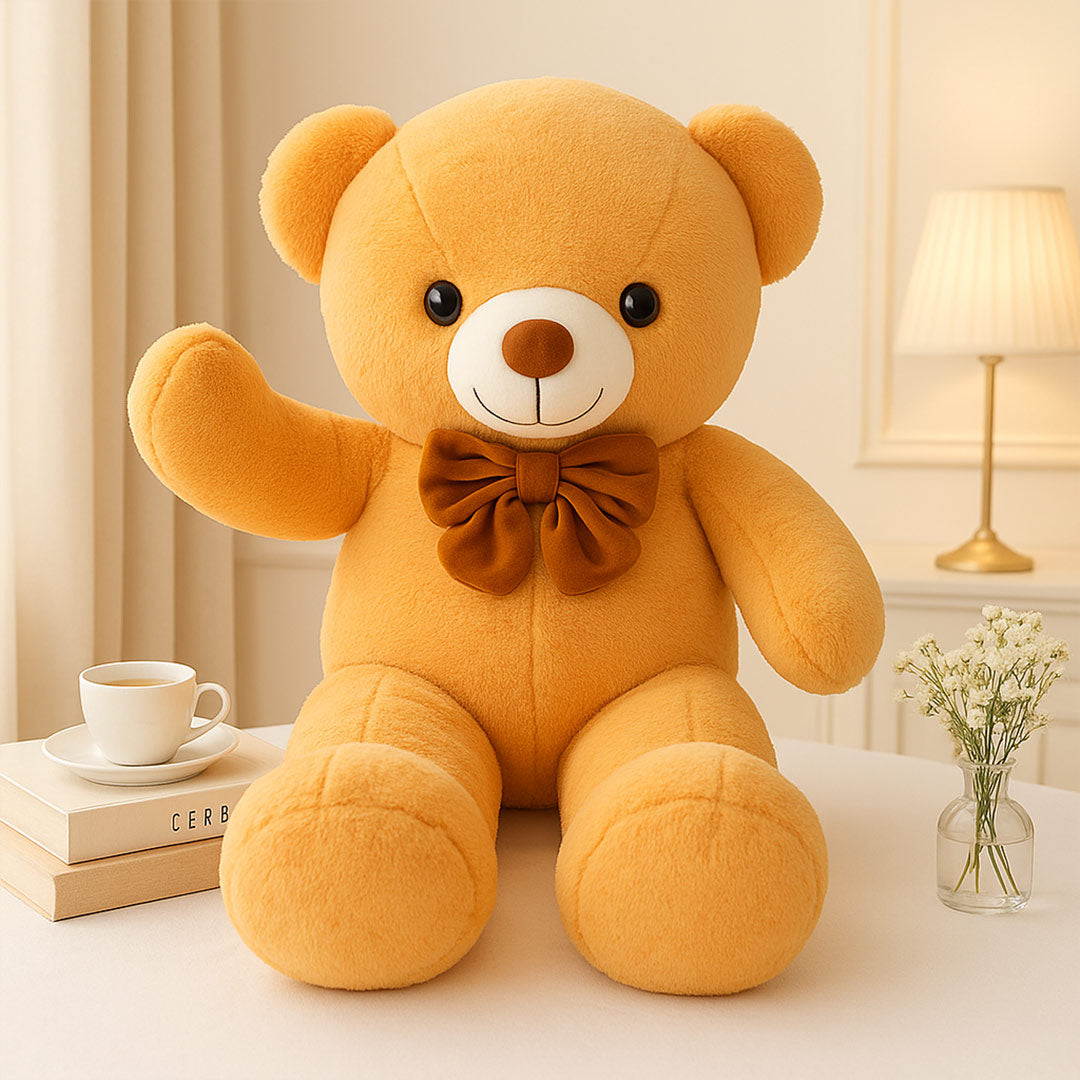 Big Brown Teddy Bear with Elegant Bow – Ultra Soft Plush Toy for Kids & Gifting | Love Craft Gifts