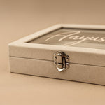 Personalized Beige Velvet Jewellery Organizer Box with Jewellery (According to Availability)| Love Craft Gifts