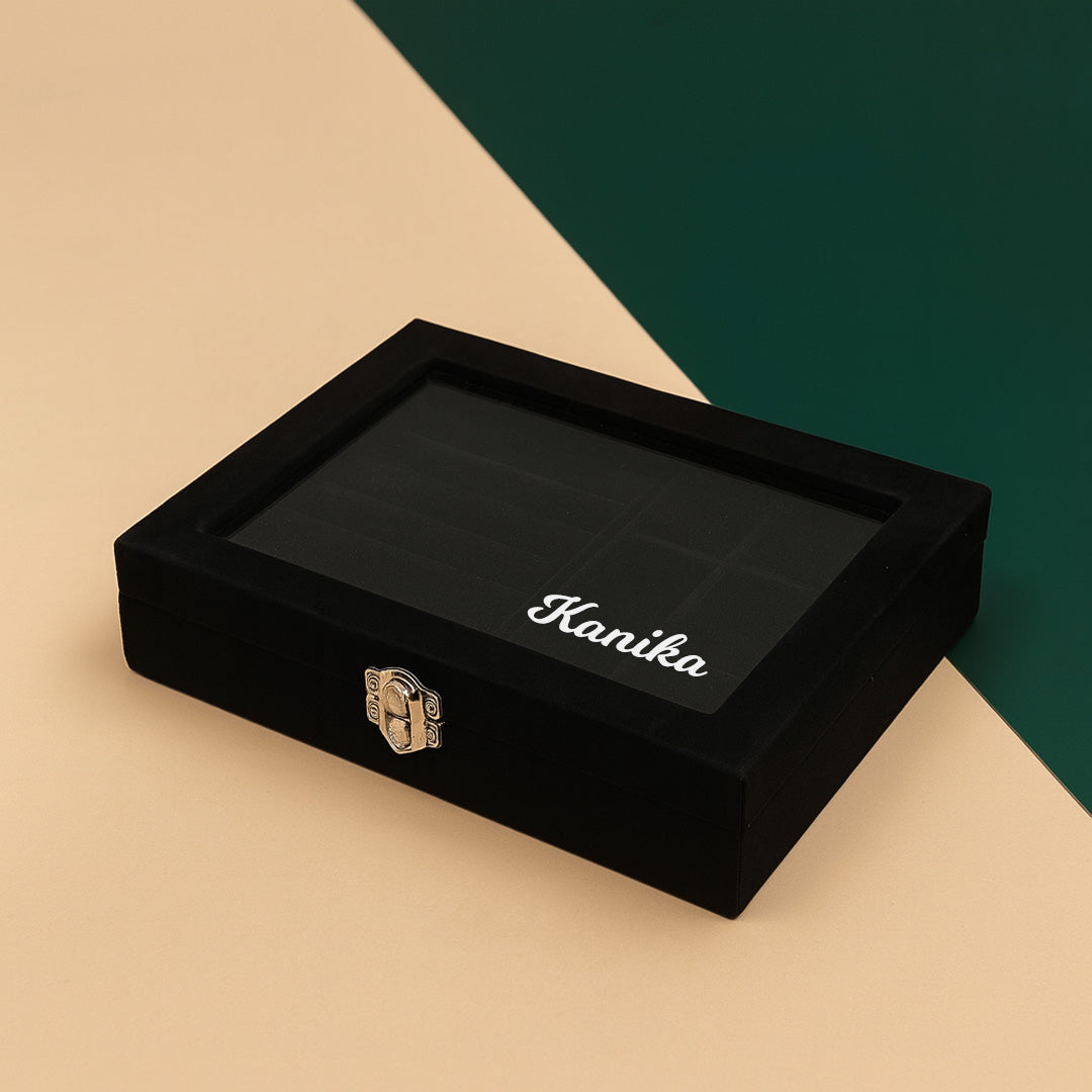 Black Velvet Jewellery Organizer Box | Love Craft Gifts