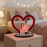 Personalized Warm Light Heart Couple Frame – 7×8.5"