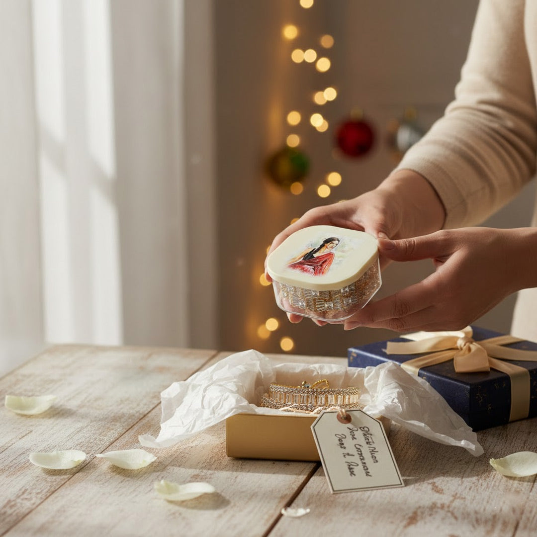Personalized Square Bangle Box with Watercolor Art | Love Craft Gifts